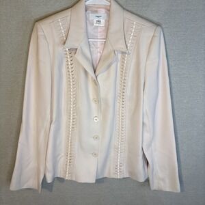 Vertigo Paris Womens‎ Blazer Large Pink Single Breast Polyester Business Luxury